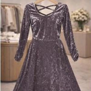 American Eagle long-sleeve velvet skater dress Size XS